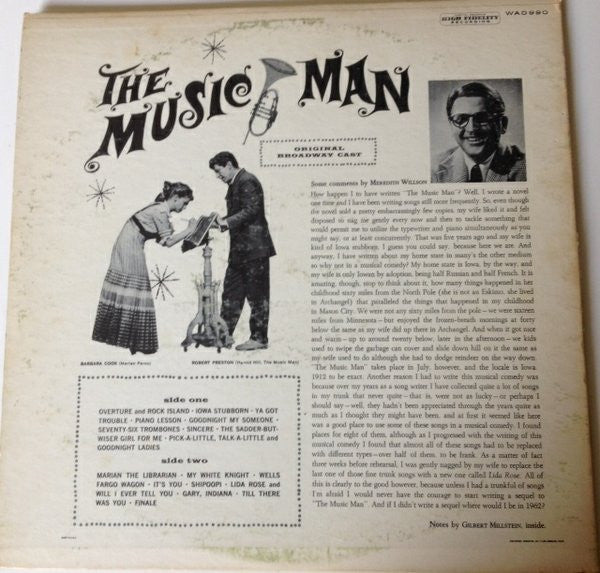 Meredith Willson : The Music Man - Original Broadway Cast (LP, Album, Mono, RE, Gat)