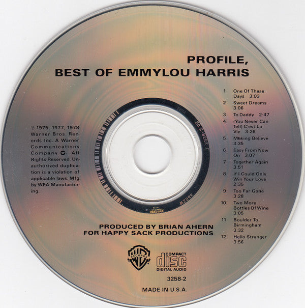 Emmylou Harris : Profile (Best Of Emmylou Harris) (CD, Comp)