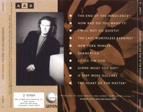 Don Henley : The End Of The Innocence (CD, Album, Club)