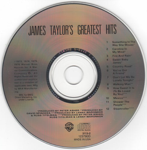 James Taylor (2) : Greatest Hits (CD, Comp, Club, RE)