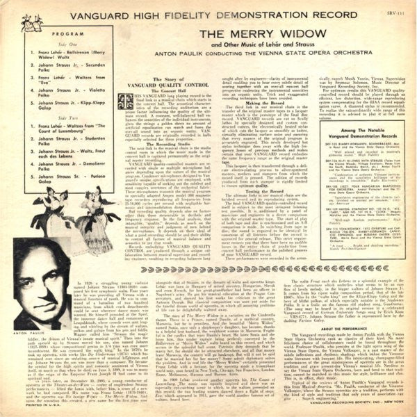 Lehár* And Strauss* - Anton Paulik Conducting The Vienna State Opera Orchestra* : The Merry Widow Waltz And Other Music Of Lehár And Strauss (LP, Album)
