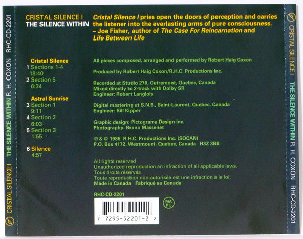 Robert Haig Coxon : The Silence Within - Cristal Silence I (CD, Album, RE)