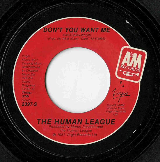The Human League : Don't You Want Me (7", Single, Styrene, Ter)