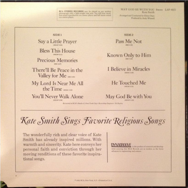 Kate Smith (2) : May God Be With You (LP)