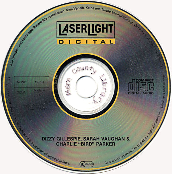 Dizzy Gillespie ♦ Sarah Vaughan & Charlie 'Bird' Parker* : Dizzy Gillespie ♦ Sarah Vaughan & Charlie 'Bird' Parker (CD, Comp, Mono)