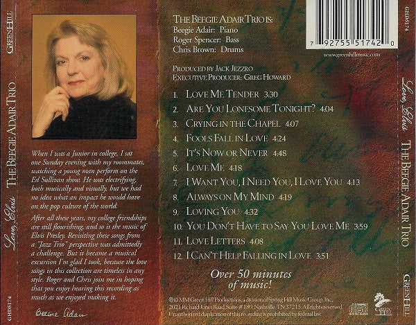 The Beegie Adair Trio : Love, Elvis (CD, Album)