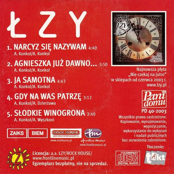 Łzy : Agnieszka Już Dawno... Narcyz Się Nazywam I Inne (CD, Comp, Promo)
