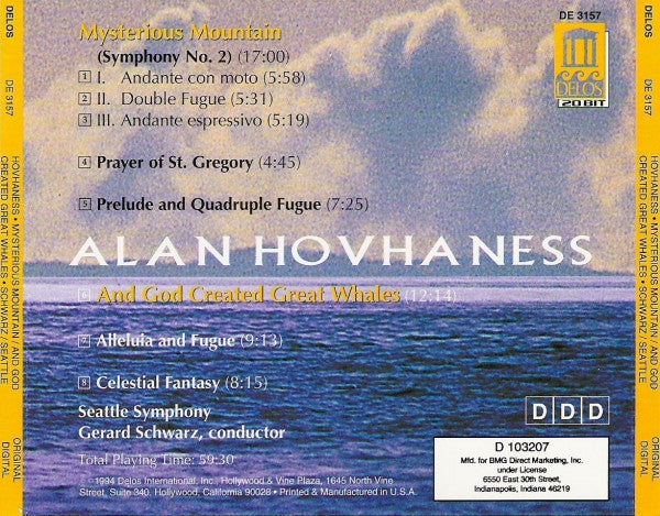 Alan Hovhaness, Seattle Symphony*, Gerard Schwarz : Mysterious Mountain / And God Created Great Whales (CD, Club)