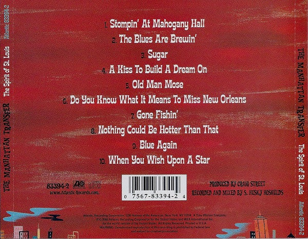 The Manhattan Transfer : The Spirit Of St. Louis (CD, Album)