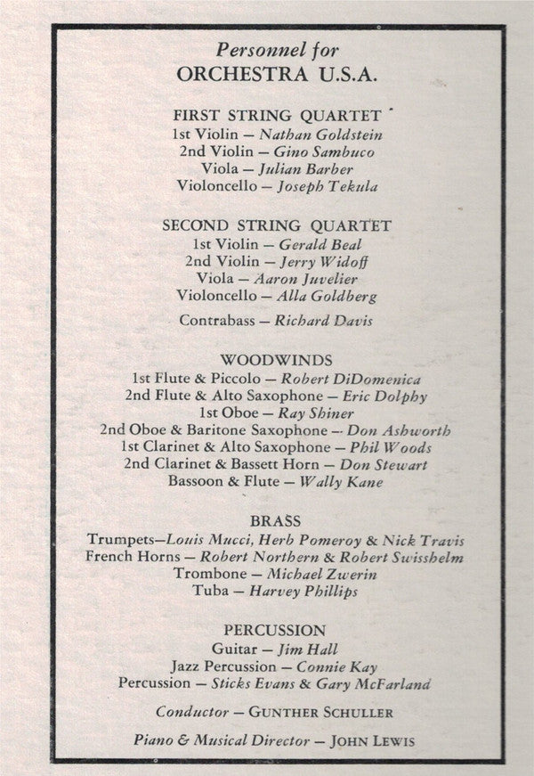 Orchestra U.S.A. Musical Director, John Lewis (2) : Debut (LP, Album, Mono)