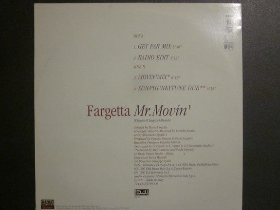 Fargetta : Mr. Movin' (12", Maxi)