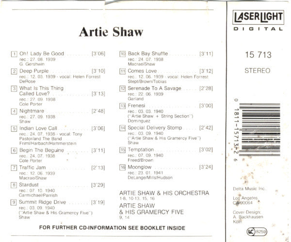 Artie Shaw : Artie Shaw (CD, Comp, Mono)
