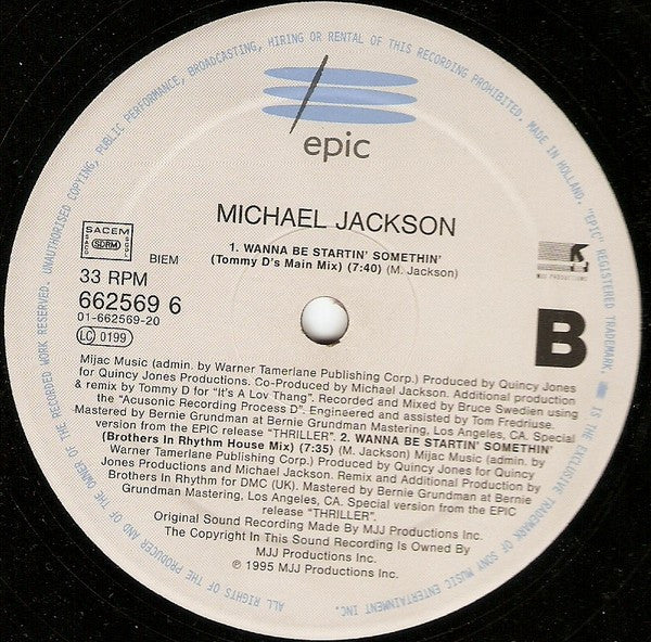 Michael Jackson : Earth Song (12", Single)