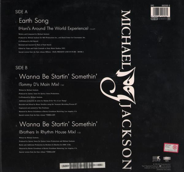 Michael Jackson : Earth Song (12", Single)
