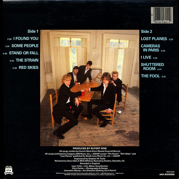 The Fixx : Shuttered Room (LP, Album, Pin)