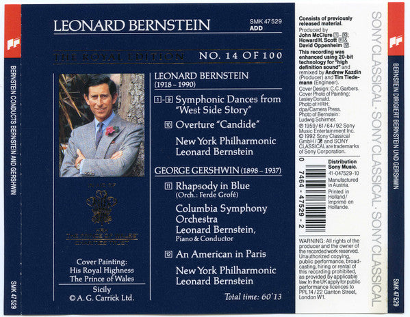 Leonard Bernstein, George Gershwin, New York Philharmonic, Columbia Symphony Orchestra : Symphonic Dances From "West Side Story" • "Candide" Overture / Rhapsody In Blue • An American In Paris (CD, Comp)