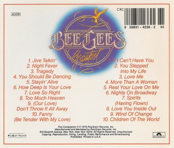 Bee Gees : Greatest (2xCD, Comp, Club, CRC)