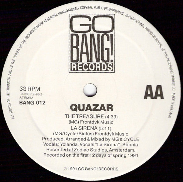 Quazar : The Spring EP (12", EP)