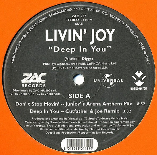 Livin' Joy : Deep In You (12")