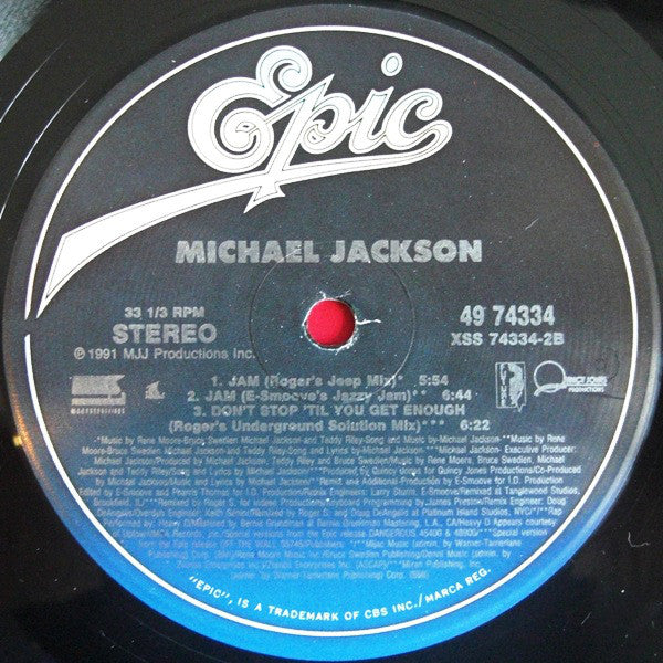 Michael Jackson : Jam (12", Single)