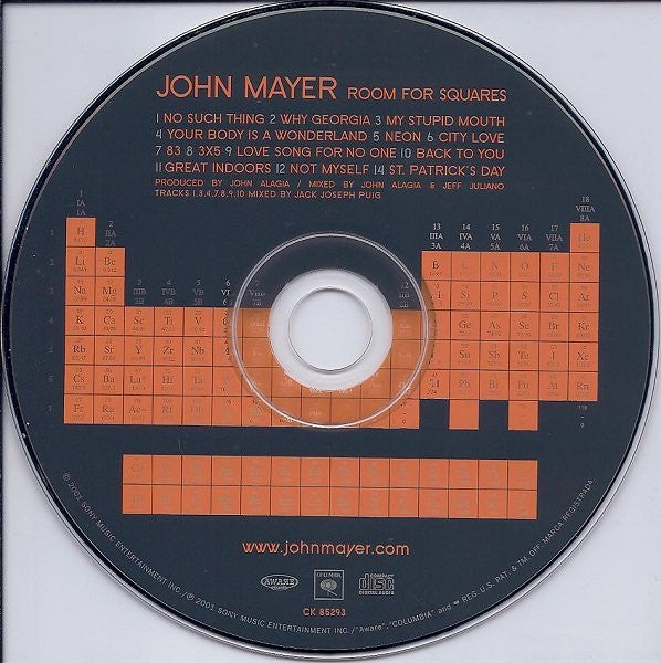 John Mayer : Room For Squares (CD, Album, Club, RE)