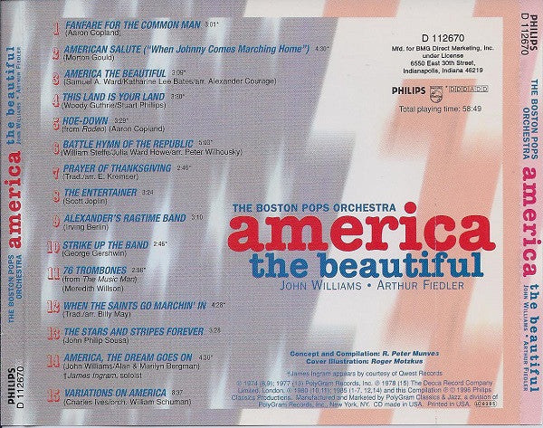 The Boston Pops Orchestra* : America The Beautiful (CD, Comp, Club)