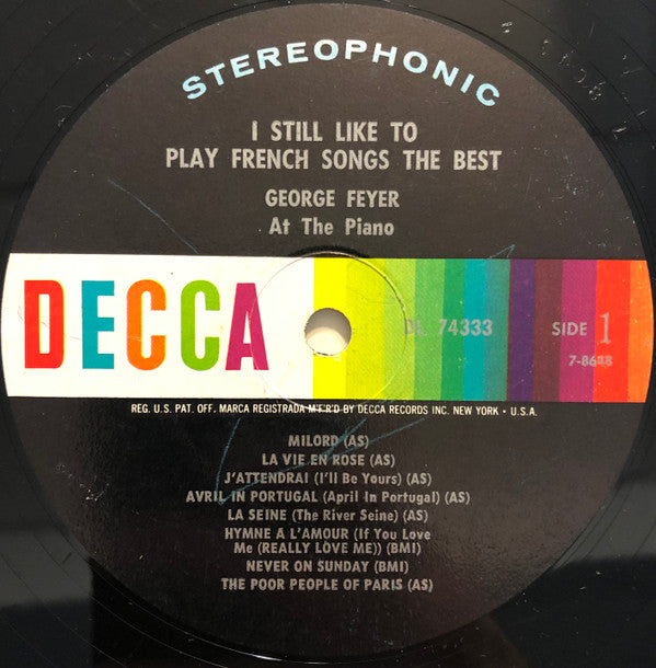 George Feyer : I Still Like To Play French Songs The Best! (LP, Album)