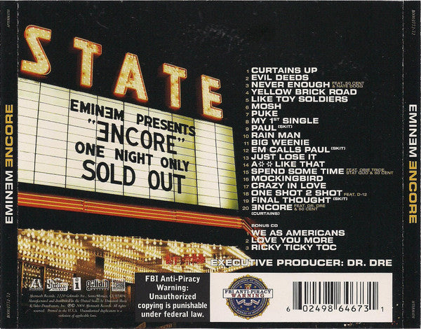 Eminem : Encore (2xCD, Album, Cle)