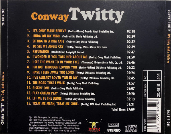 Conway Twitty : It's Only Make Believe (CD, Comp)