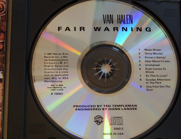 Van Halen : Fair Warning (CD, Album, Club, RE)