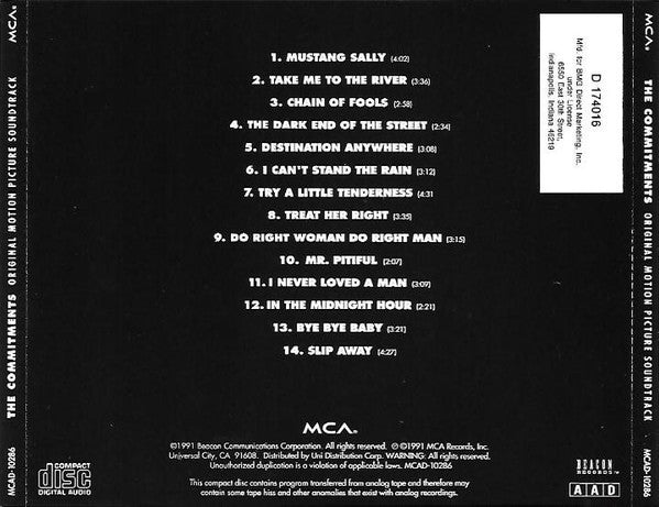 The Commitments : The Commitments (Original Motion Picture Soundtrack) (CD, Album, Club)