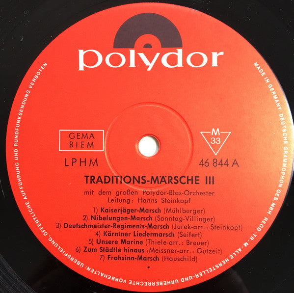 Großes Polydor-Blas-Orchester* : Traditions-Märsche 3 (LP, Album, Mono)