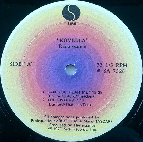 Renaissance (4) : Novella (LP, Album, Gol)