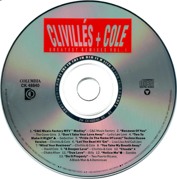 Clivillés + Cole* : Greatest Remixes Vol. 1 (CD, Comp)