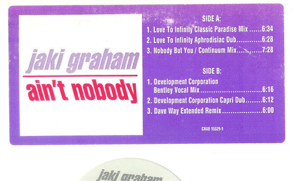 Jaki Graham : Ain't Nobody (12")