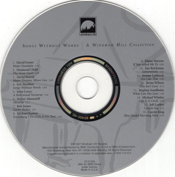 Various : Songs Without Words (CD, Comp, Club, Enh)