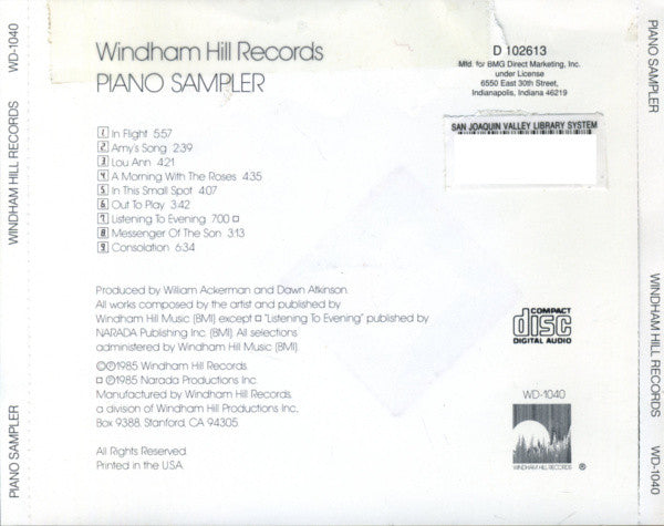 Various : Windham Hill Records Piano Sampler (CD, Club, Smplr)