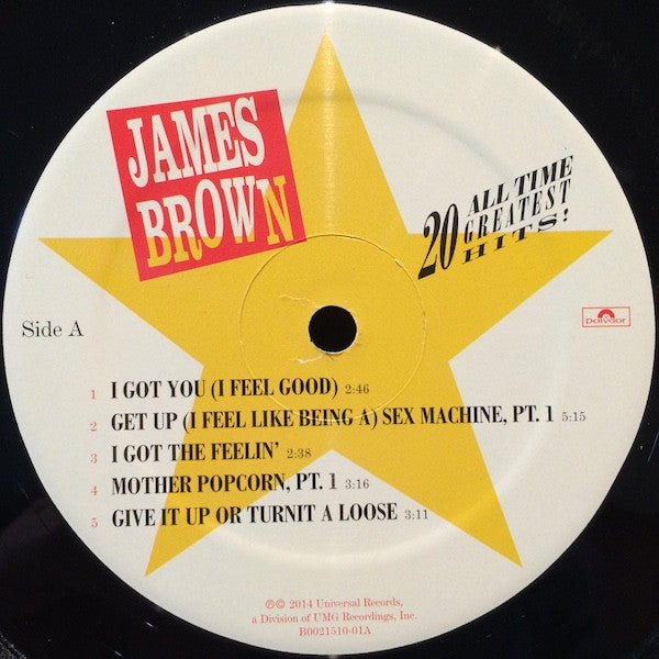 James Brown : 20 All-Time Greatest Hits! (2xLP, Comp, RE)