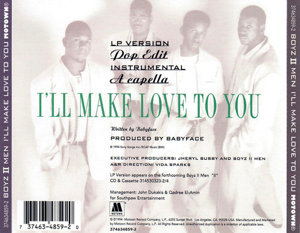 Boyz II Men : I'll Make Love To You (CD, Single)
