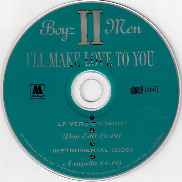 Boyz II Men : I'll Make Love To You (CD, Single)