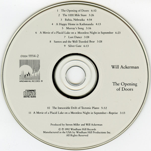 Will Ackerman* : The Opening Of Doors (CD, Album)