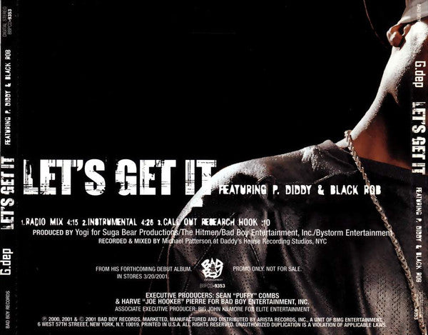 G-Dep Featuring P. Diddy & Black Rob : Let's Get It (CD, Single, Promo)