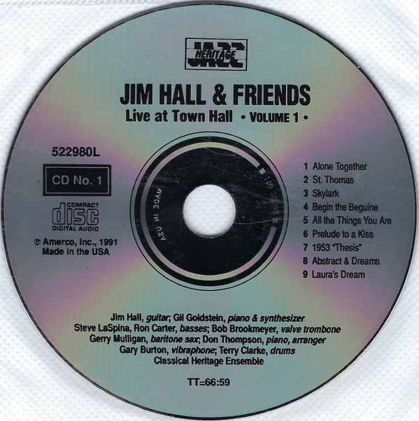 Jim Hall & Friends : Live At Town Hall, Vols. 1 & 2 (2xCD, Album)