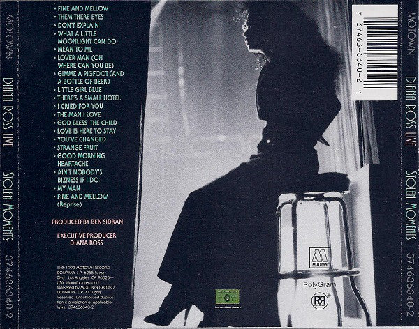 Diana Ross : Diana Ross Live - Stolen Moments: The Lady Sings...Jazz And Blues (CD, Album)