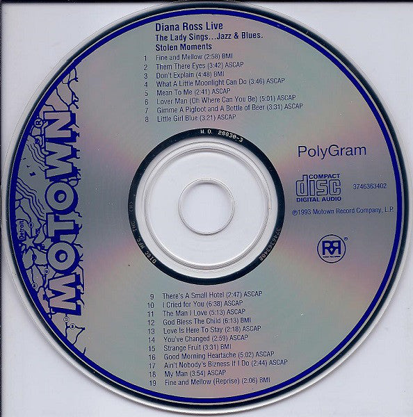 Diana Ross : Diana Ross Live - Stolen Moments: The Lady Sings...Jazz And Blues (CD, Album)