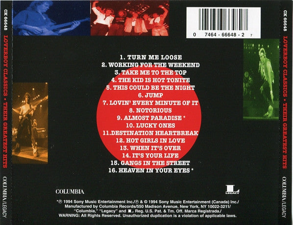 Loverboy : Classics - Their Greatest Hits (CD, Comp, RE, RM)