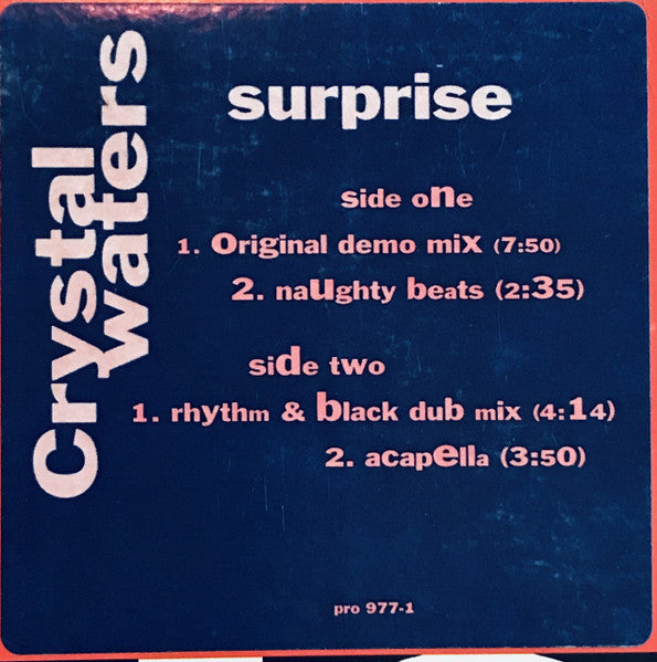 Crystal Waters : Surprise (12", Single, TP)