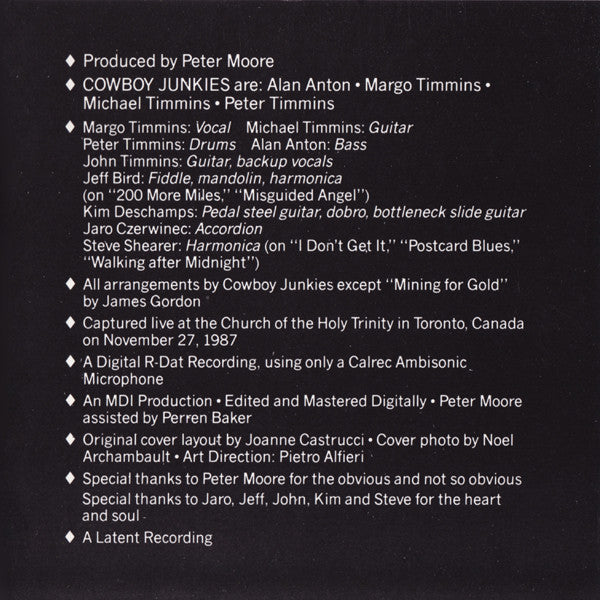 Cowboy Junkies : The Trinity Session (CD, Album)