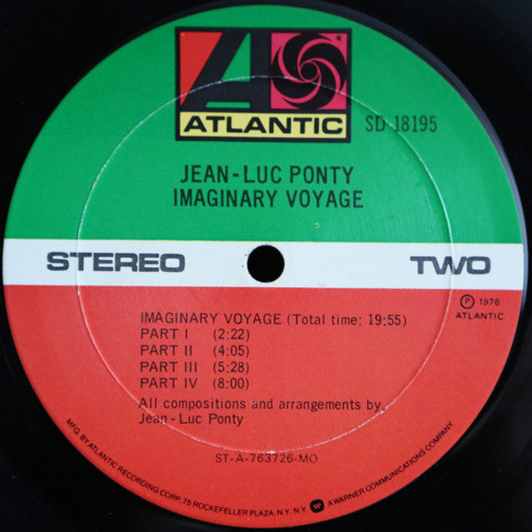 Jean-Luc Ponty : Imaginary Voyage (LP, Album, Mon)