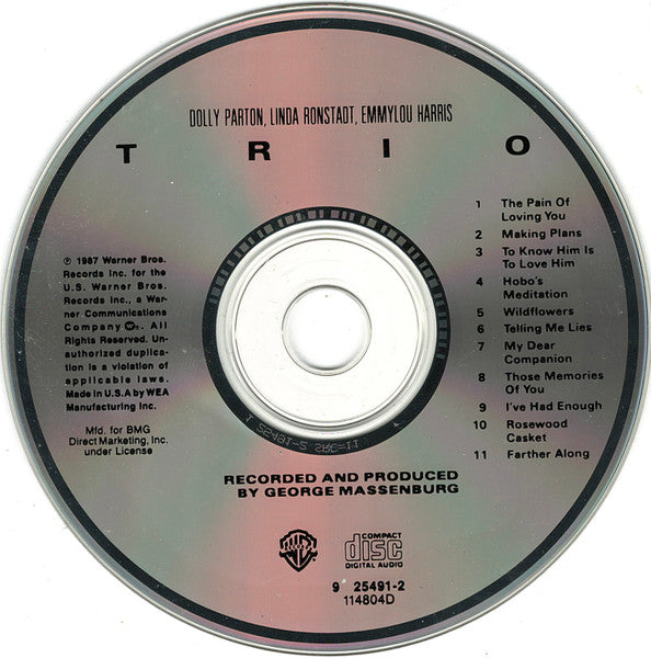 Dolly Parton, Linda Ronstadt & Emmylou Harris : Trio (CD, Album, Club)